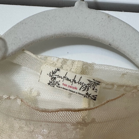 Free People Cream Lace Long Sleeve Top - Picture 2 of 2